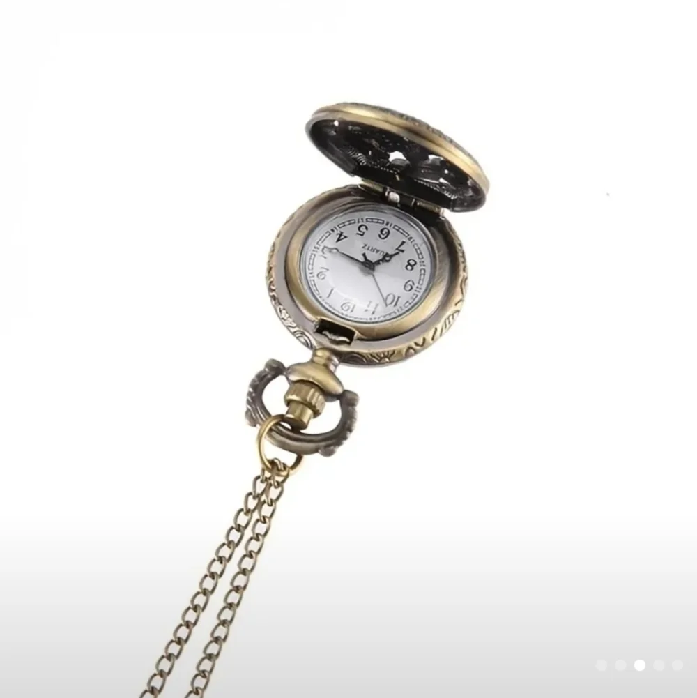 New woman's butterfly small pocket watch necklace